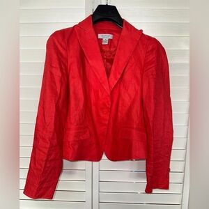 Emanuel Ungaro Orange-Red Linen Blazer